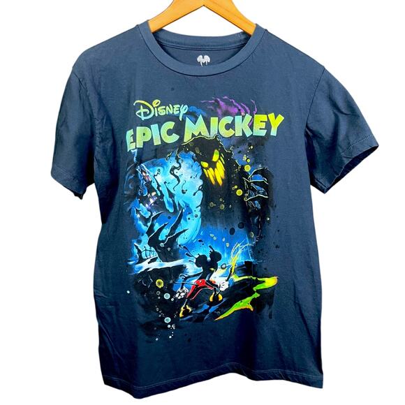 Disney Epic Mickey Video Game Blue T-Shirt - Size L - Picture 1 of 3